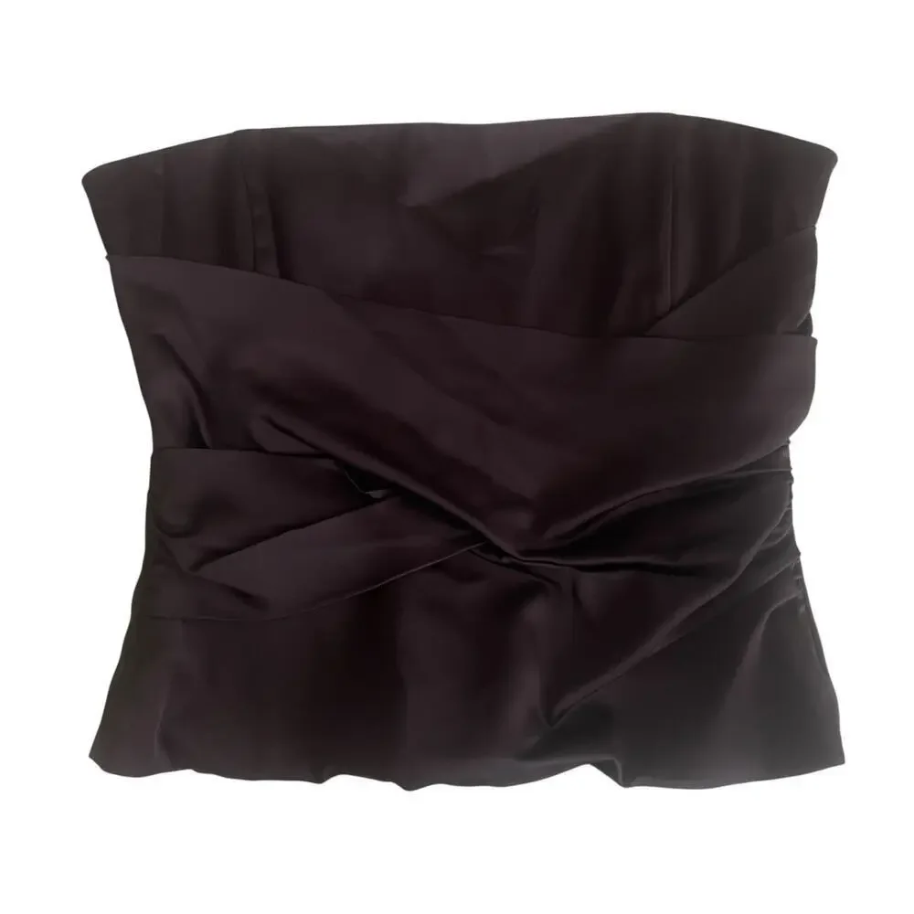 BCBGMazazria Bustier Corset Shirt Strapless in Black Size Medium